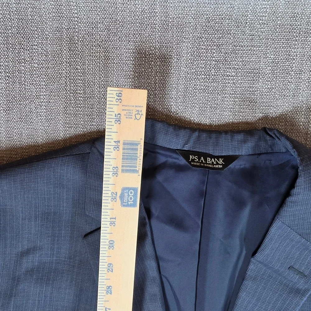 Jos. A. Bank Full Suit Mens 52R Blue Traveler's Collection Tailored 100% Wool